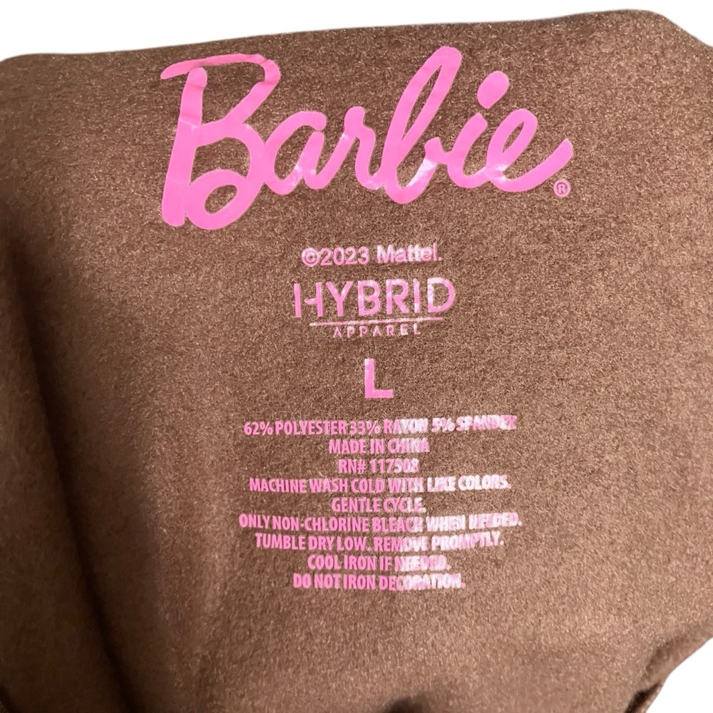 Barbie NWT Women's Squares Cozy Graphic Sweatshirt S, Brown Mattel Hybrid - Picture 15 of 16